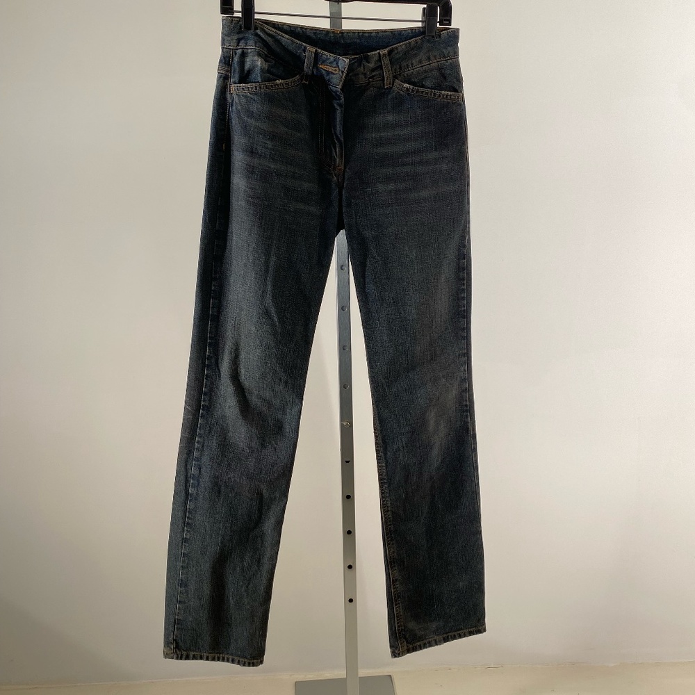 Women's DKNY Distressed Mid Rise Regular Straight Legged Jeans Size 4